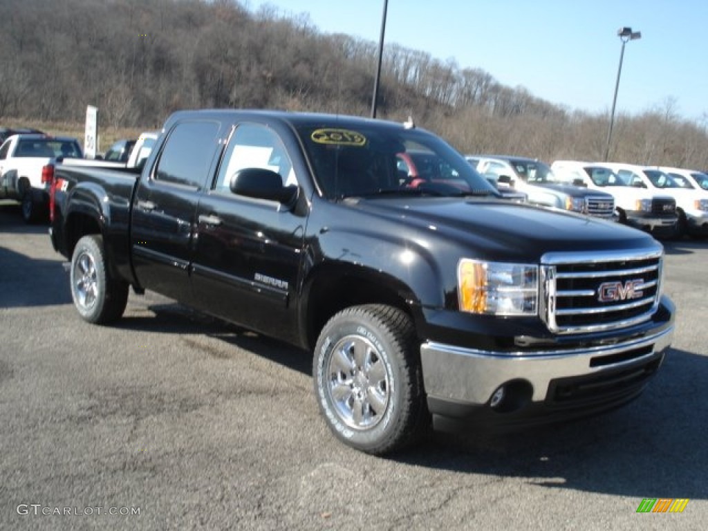 2013 Sierra 1500 SLE Crew Cab 4x4 - Onyx Black / Ebony photo #4
