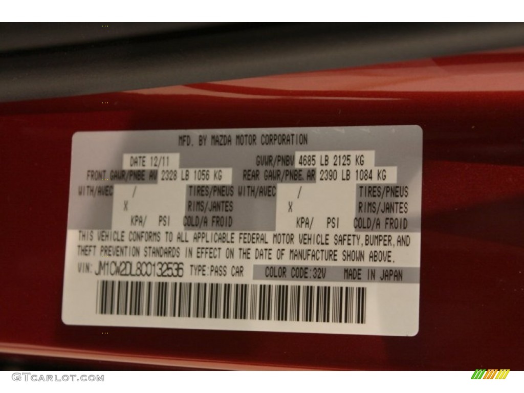 2012 Mazda MAZDA5 Grand Touring Color Code Photos