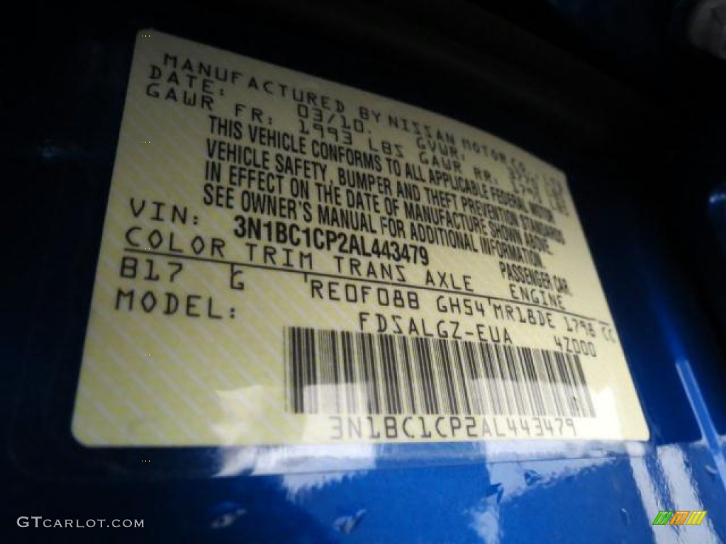 2010 Versa 1.8 SL Hatchback - Metallic Blue / Charcoal photo #9