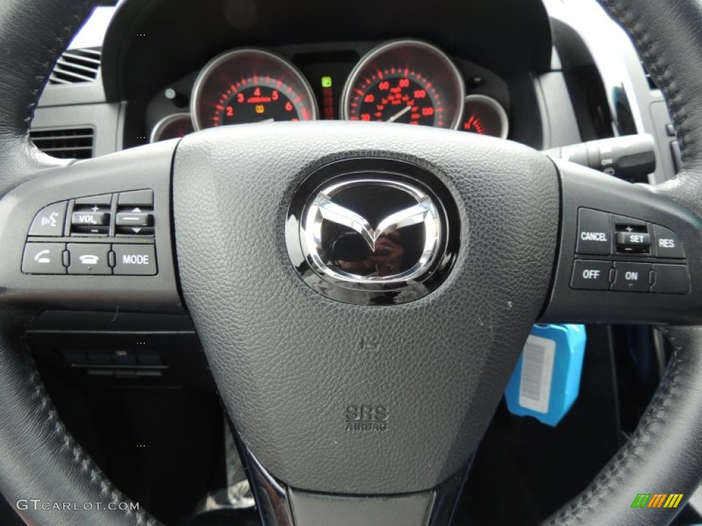2011 Mazda CX-9 Touring Black Steering Wheel Photo #73678914