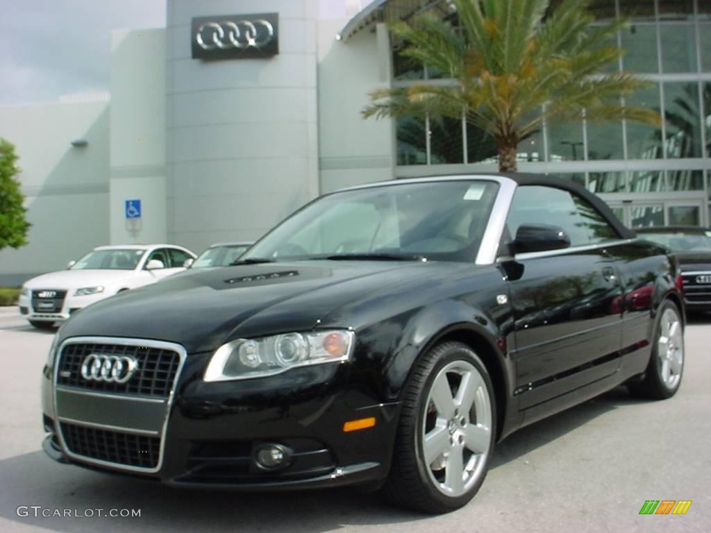 2008 A4 3.2 quattro Cabriolet - Brilliant Black / Black photo #1