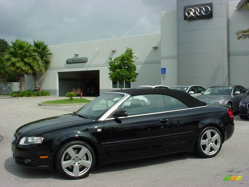 2008 A4 3.2 quattro Cabriolet - Brilliant Black / Black photo #2