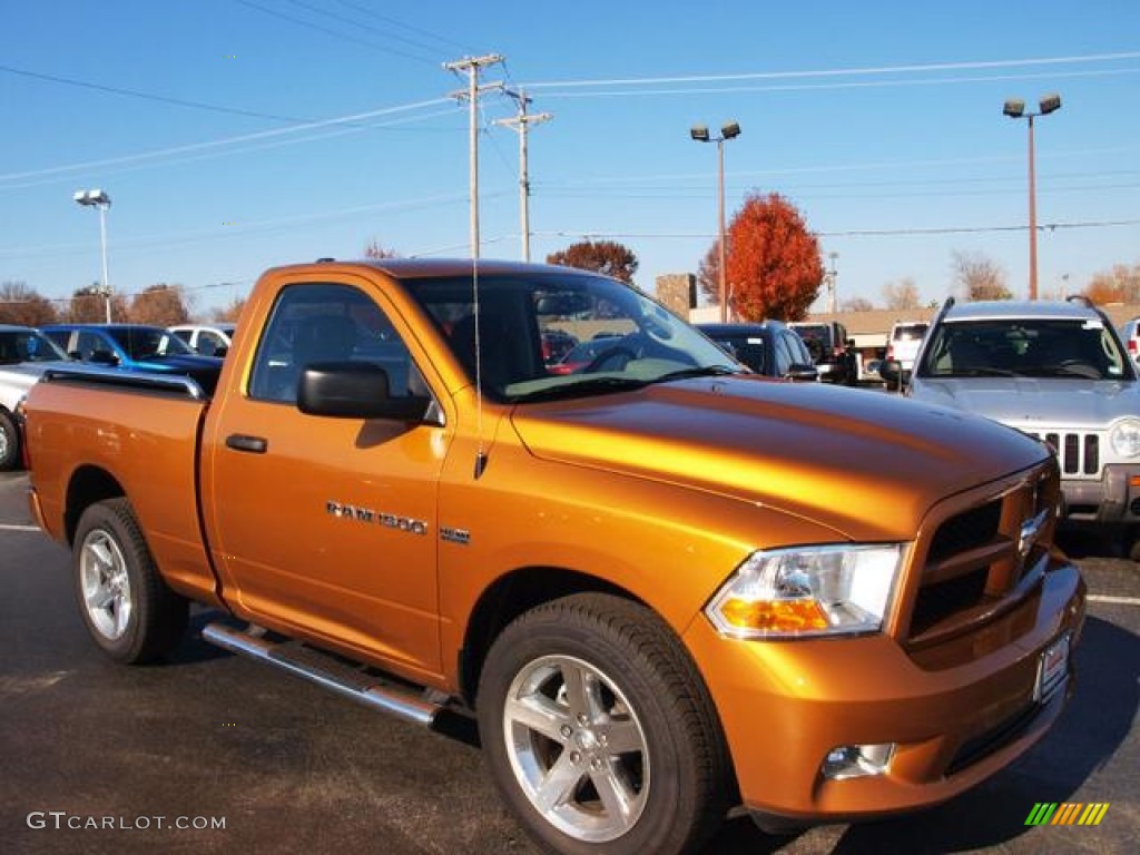 Tequila Sunrise Pearl 2012 Dodge Ram 1500 Express Regular Cab 4x4 Exterior Photo #73682055