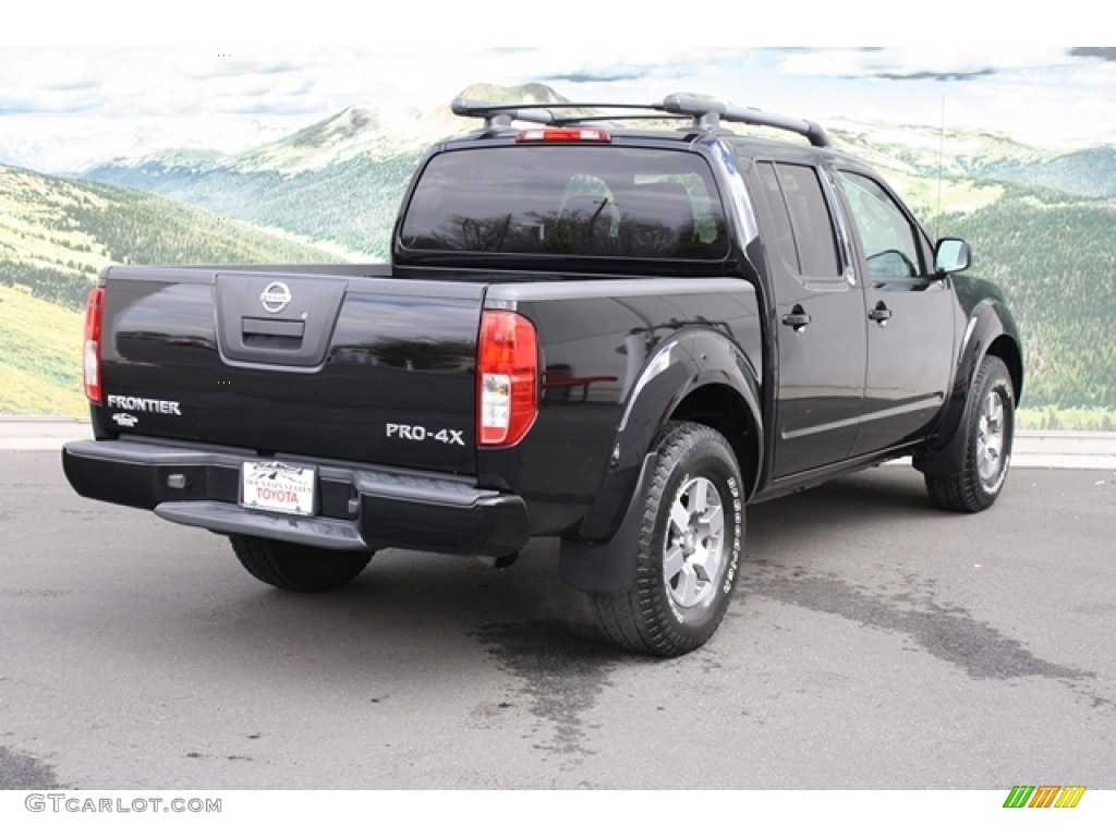 2011 Frontier Pro-4X Crew Cab 4x4 - Super Black / Pro 4X Graphite/Red photo #3