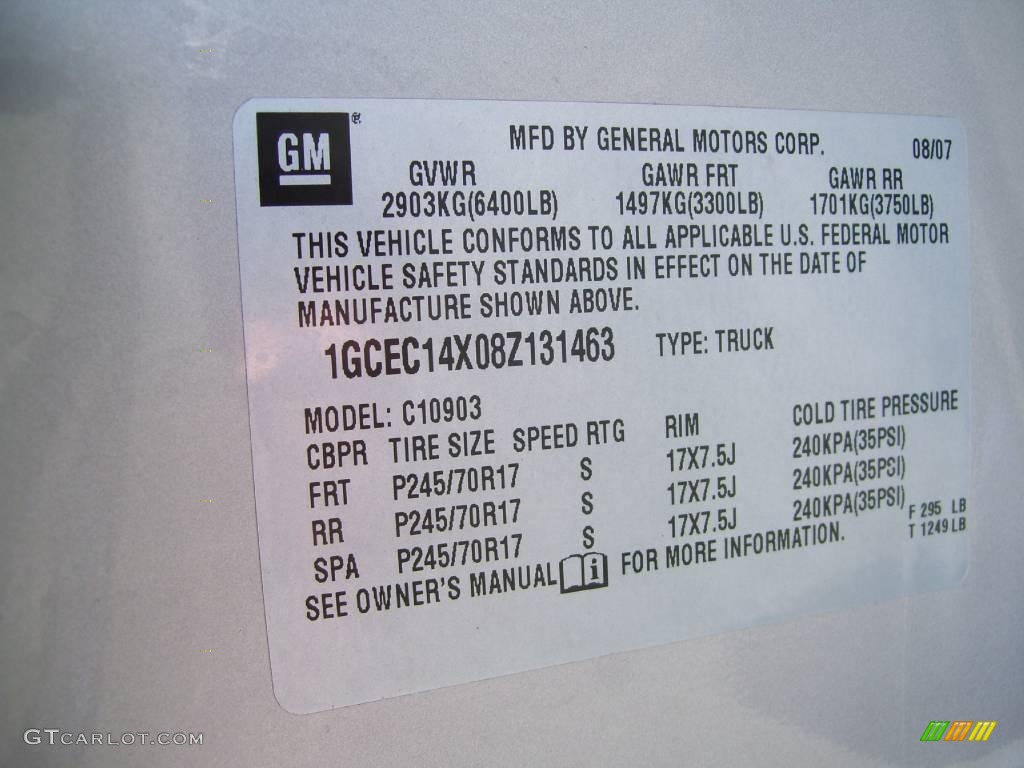 2008 Silverado 1500 LS Regular Cab - Silver Birch Metallic / Dark Titanium photo #13