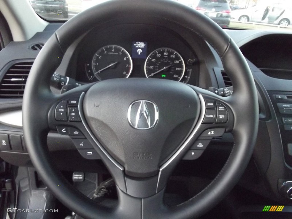 2013 Acura RDX AWD Ebony Steering Wheel Photo #73684814