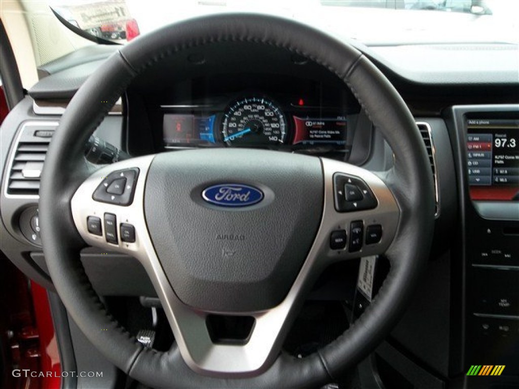 2013 Ford Flex SEL Charcoal Black Steering Wheel Photo #73687103