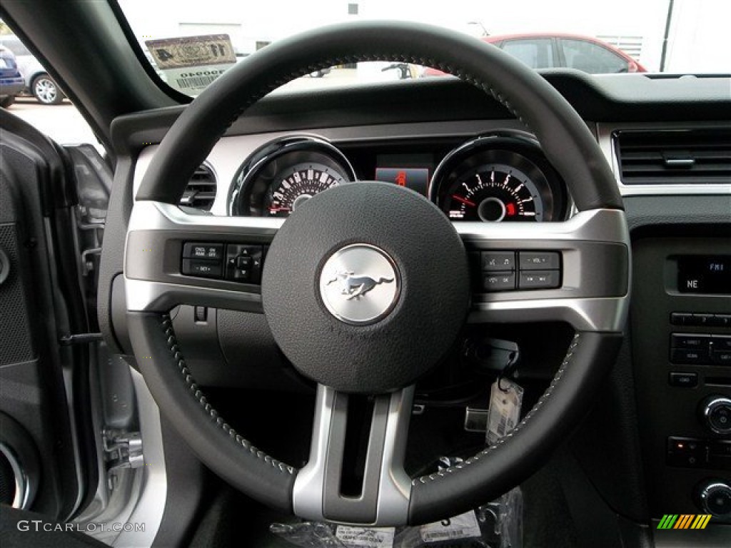 2013 Ford Mustang GT Premium Coupe Charcoal Black Steering Wheel Photo #73687917