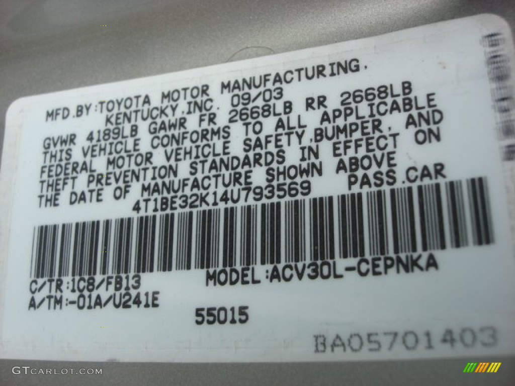 2004 Camry LE - Lunar Mist Metallic / Stone photo #19