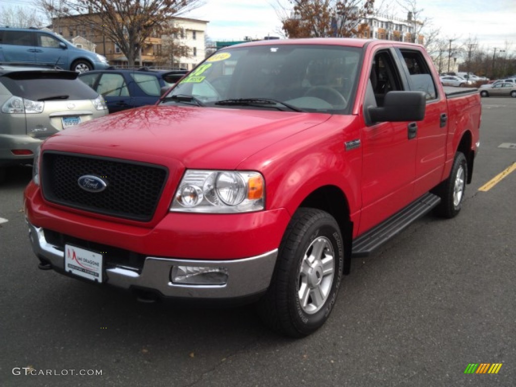 2004 F150 XLT SuperCrew 4x4 - Bright Red / Dark Flint photo #1