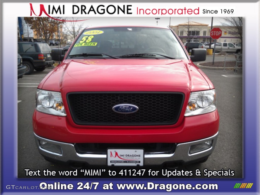 2004 F150 XLT SuperCrew 4x4 - Bright Red / Dark Flint photo #2