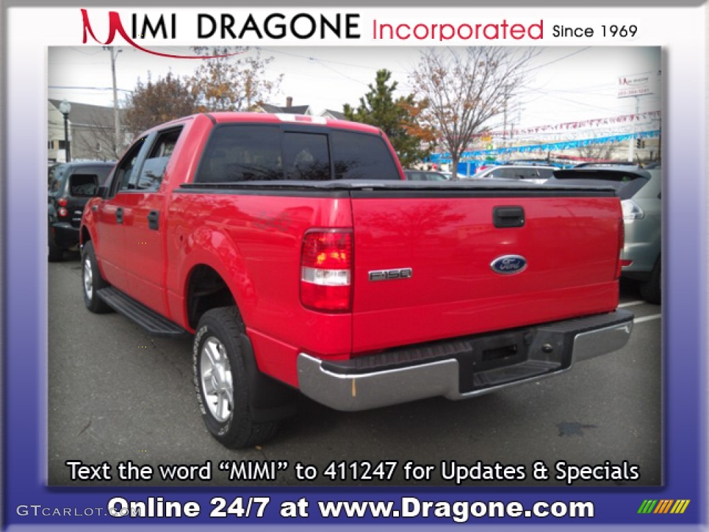 2004 F150 XLT SuperCrew 4x4 - Bright Red / Dark Flint photo #4