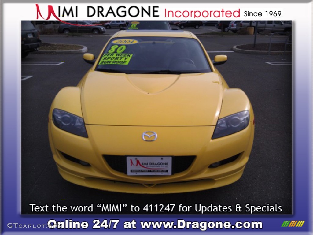 2004 RX-8 Sport - Lightning Yellow / Black photo #2