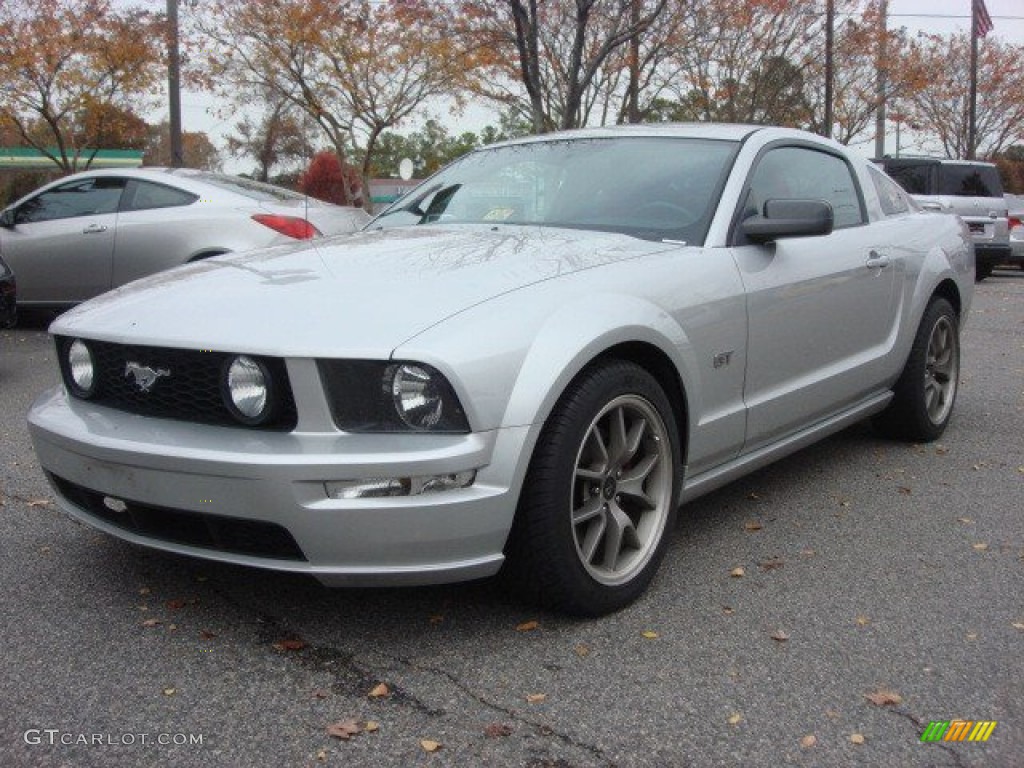 Satin Silver Metallic 2005 Ford Mustang GT Premium Coupe Exterior Photo #73690381
