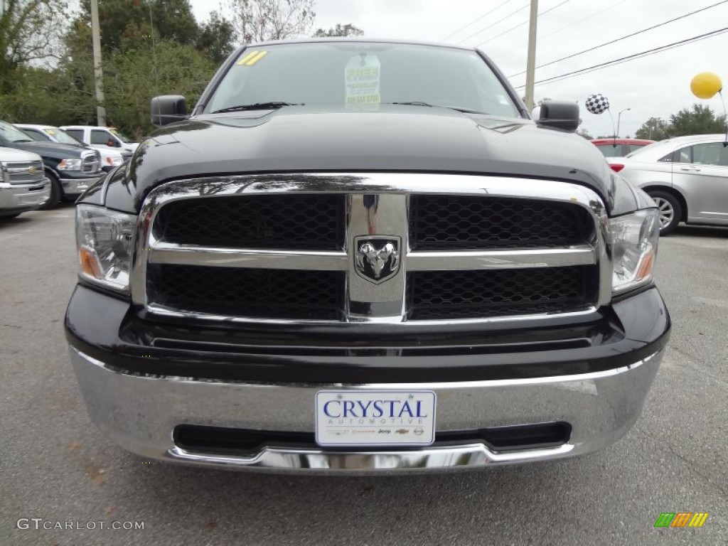 2011 Ram 1500 SLT Quad Cab - Brilliant Black Crystal Pearl / Dark Slate Gray/Medium Graystone photo #13