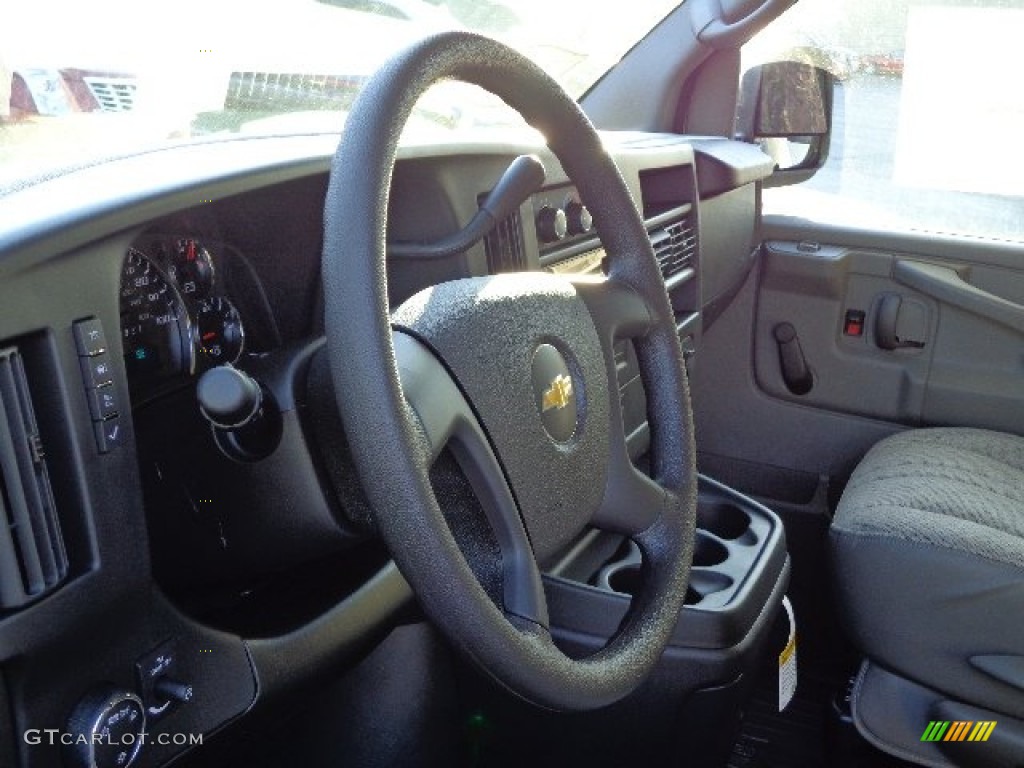 2013 Chevrolet Express 1500 Cargo Van Medium Pewter Steering Wheel Photo #73692384