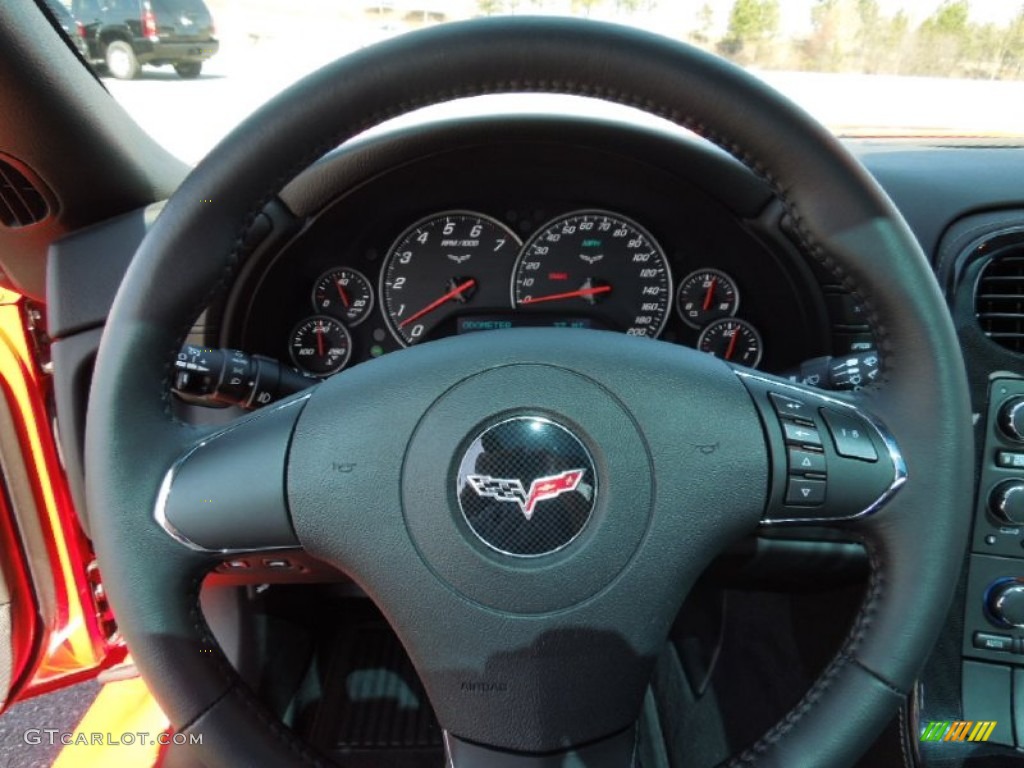 2012 Chevrolet Corvette Coupe Ebony Steering Wheel Photo #73695986