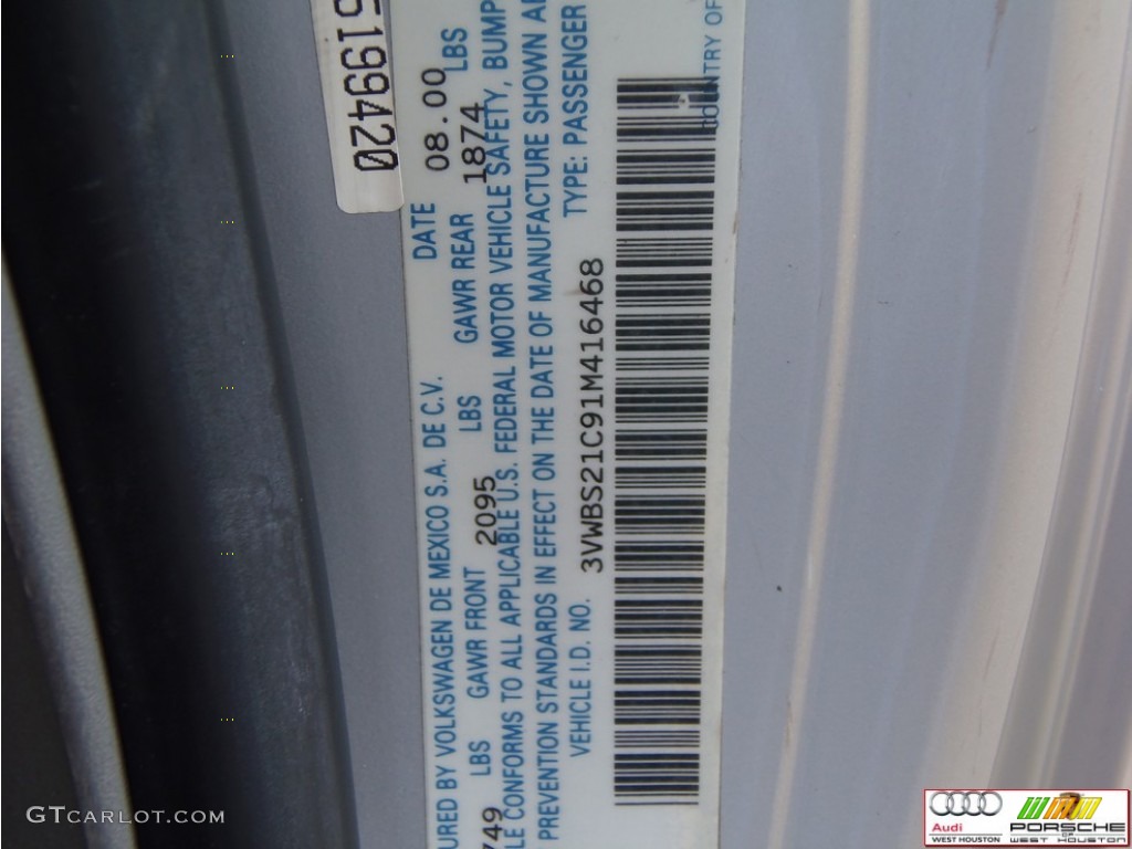 2001 New Beetle GL Coupe - Silver Arrow Metallic / Light Grey photo #29
