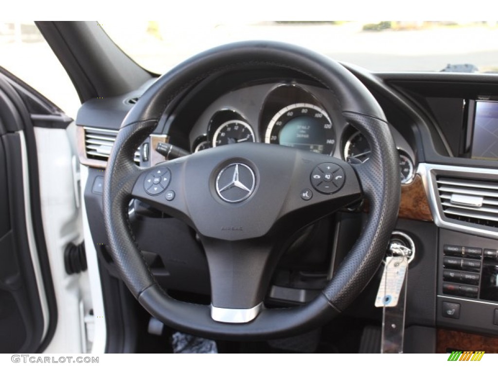 2011 Mercedes-Benz E 350 4Matic Sedan Black Steering Wheel Photo #73699590