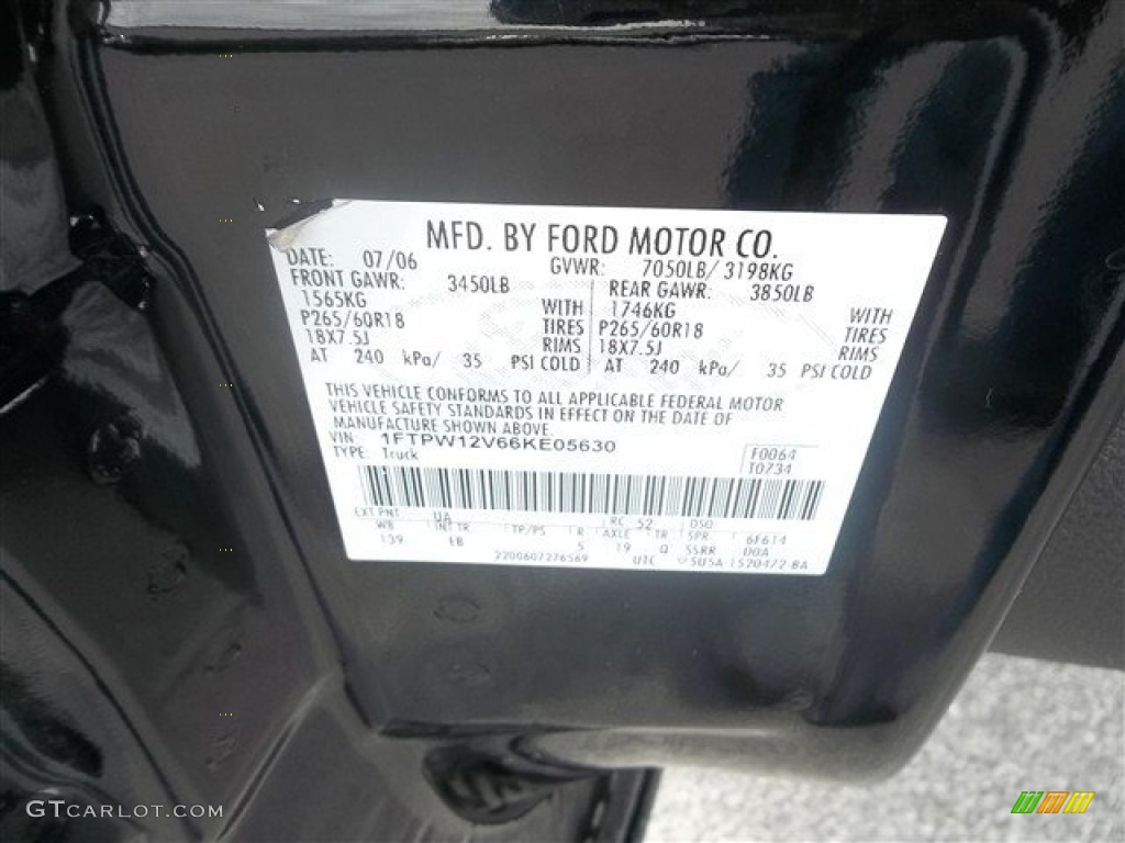 2006 F150 Lariat SuperCrew - Black / Black photo #22
