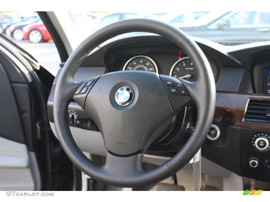2010 BMW 5 Series 528i xDrive Sedan Gray Steering Wheel Photo #73702320