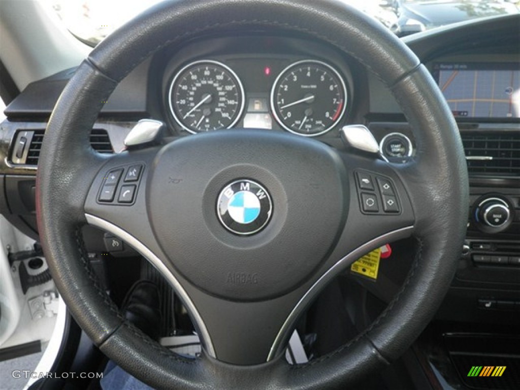 2009 BMW 3 Series 328xi Coupe Coral Red/Black Dakota Leather Steering Wheel Photo #73704865