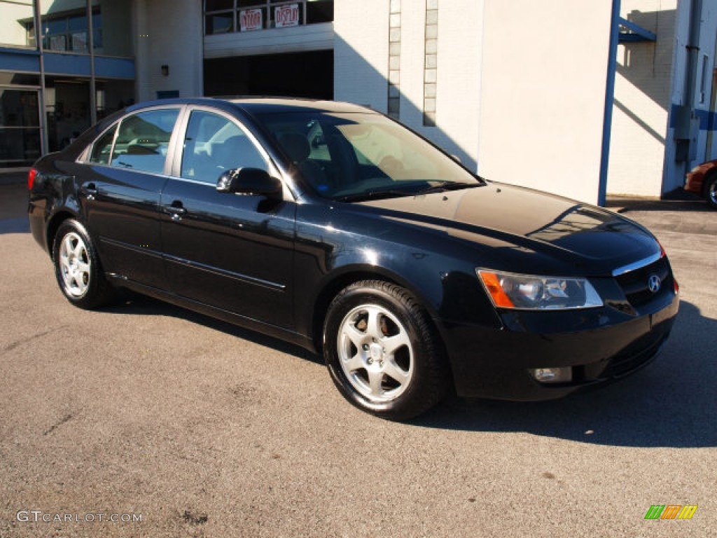 2006 Sonata GLS V6 - Ebony Black / Gray photo #1