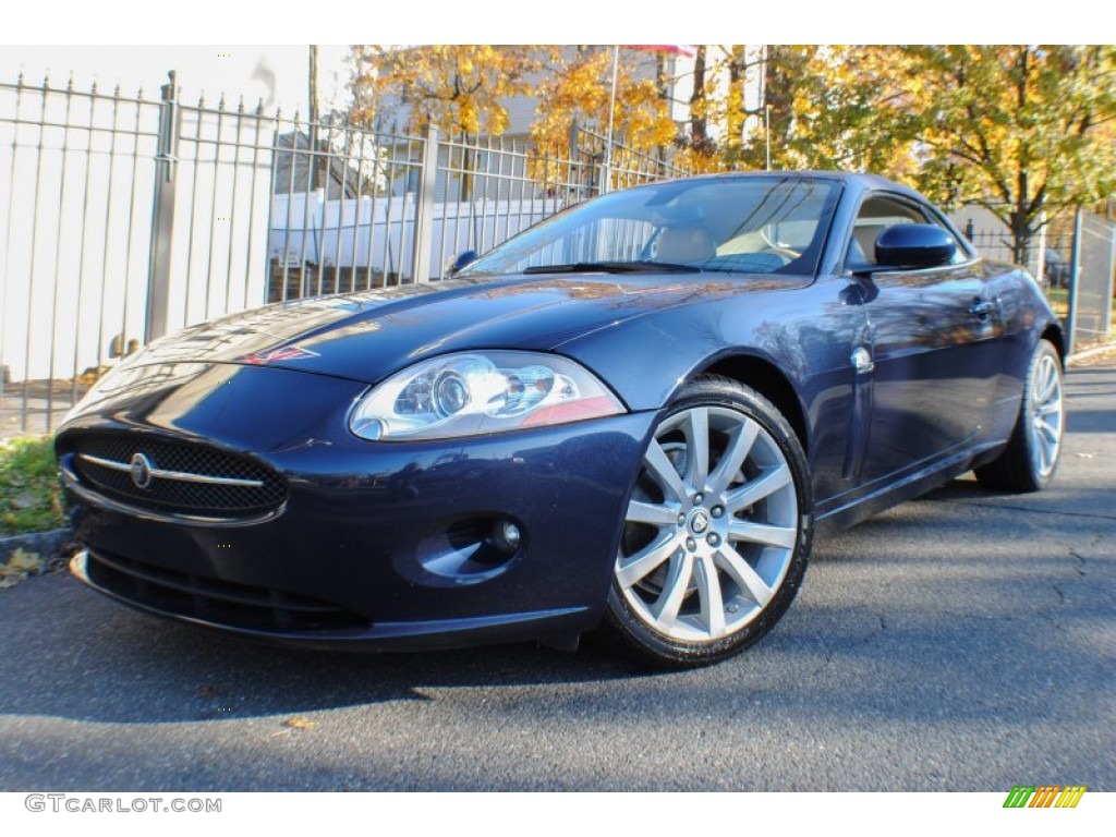 2007 XK XK8 Convertible - Indigo Blue Metallic / Caramel photo #1