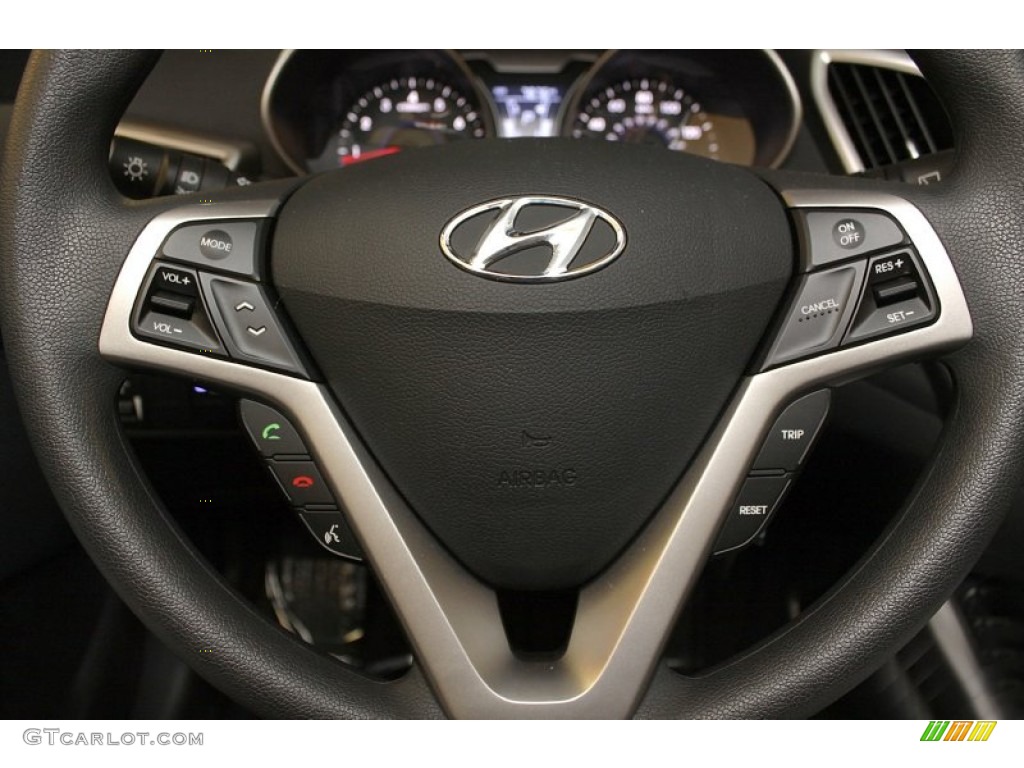 2012 Hyundai Veloster Standard Veloster Model Black Steering Wheel Photo #73717519