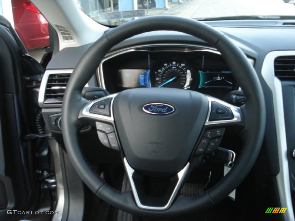 2013 Ford Fusion SE 1.6 EcoBoost Charcoal Black Steering Wheel Photo #73717709