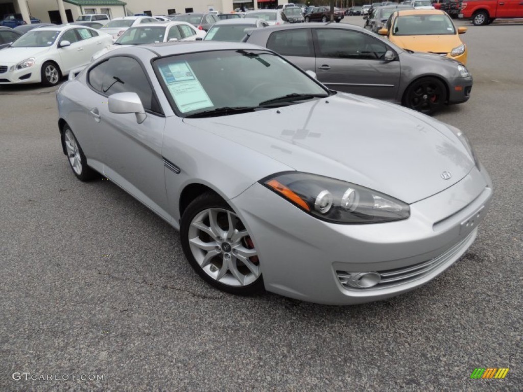 2008 Tiburon SE - Quicksilver / SE Red Leather/Black Sport Grip photo #1