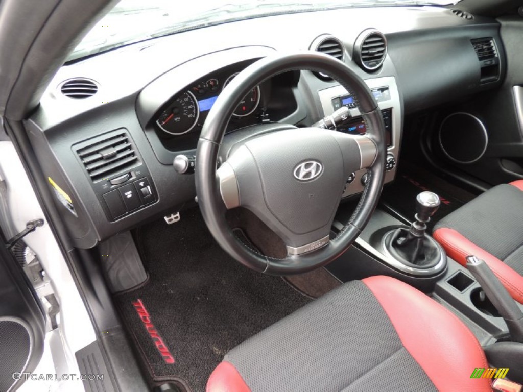 2008 Tiburon SE - Quicksilver / SE Red Leather/Black Sport Grip photo #3