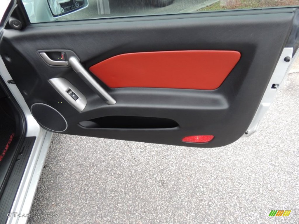 2008 Hyundai Tiburon SE SE Red Leather/Black Sport Grip Door Panel Photo #73718489