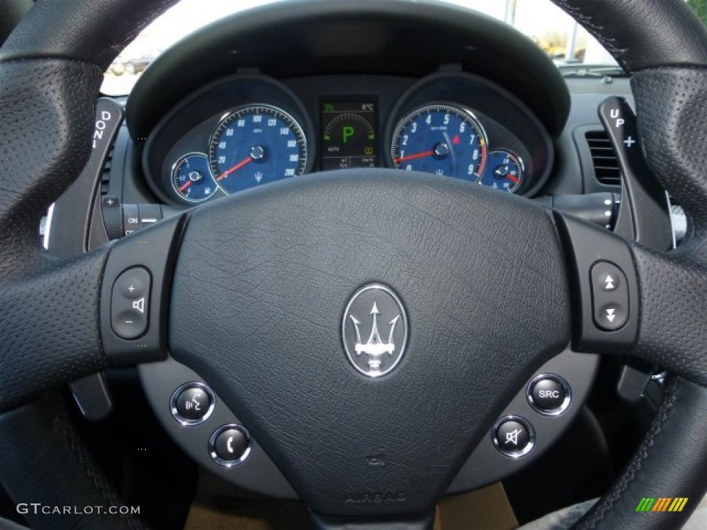 2013 Maserati GranTurismo Sport Coupe Nero Steering Wheel Photo #73718723