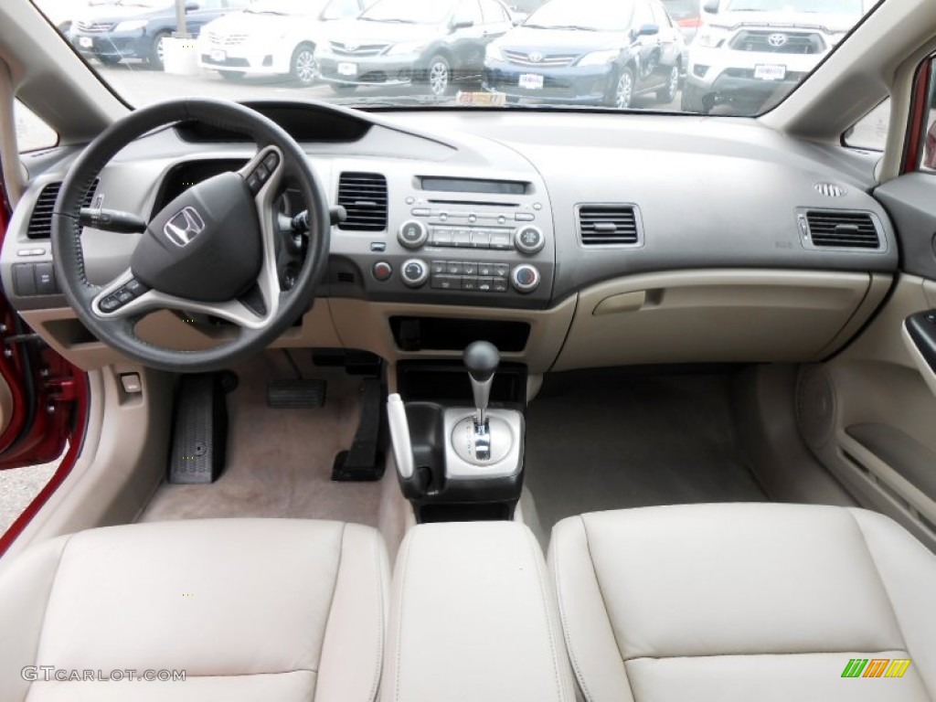 2009 Honda Civic LX Sedan Beige Dashboard Photo #73719772