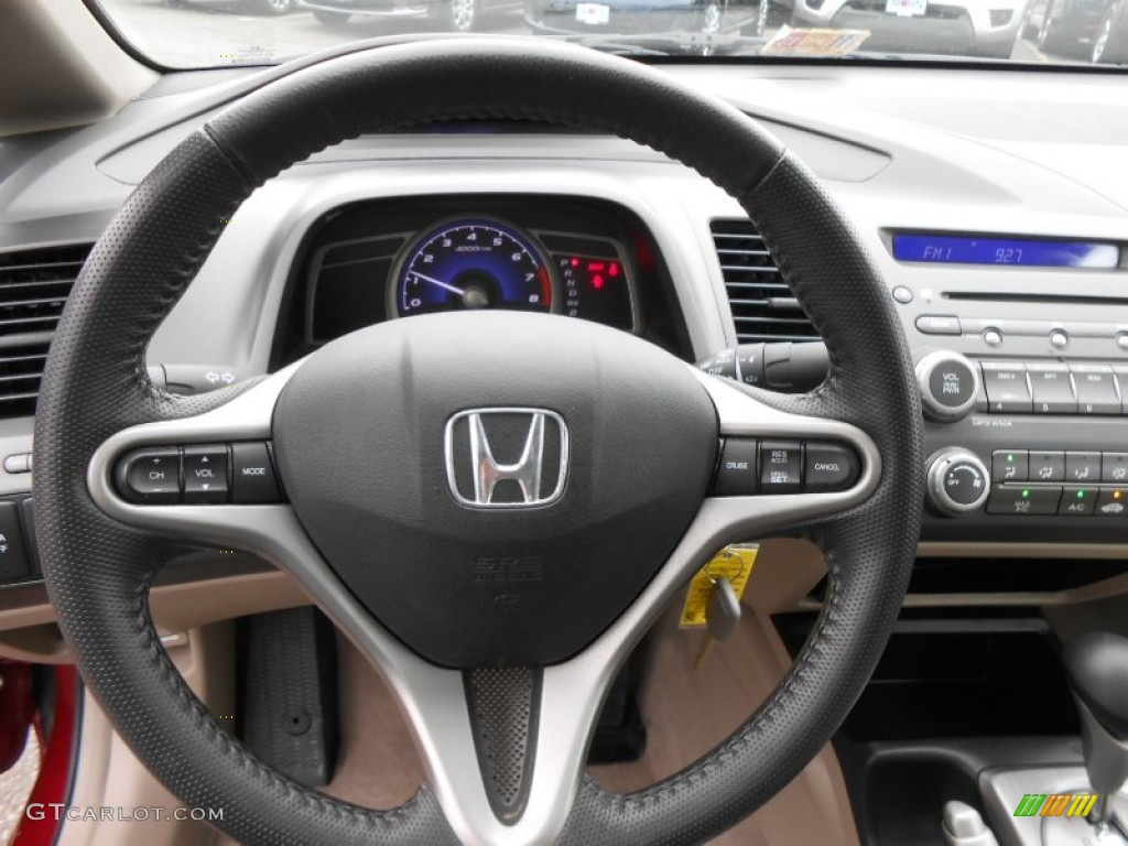 2009 Honda Civic LX Sedan Beige Steering Wheel Photo #73719796