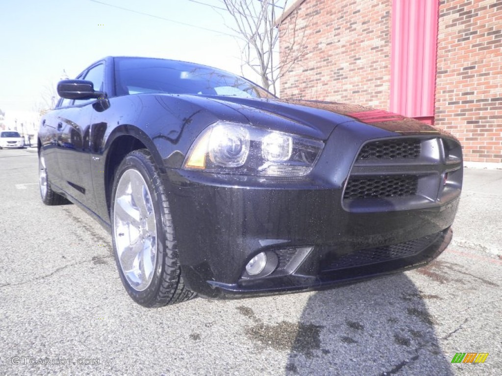 2013 Charger R/T Road & Track - Pitch Black / Black/Red photo #1