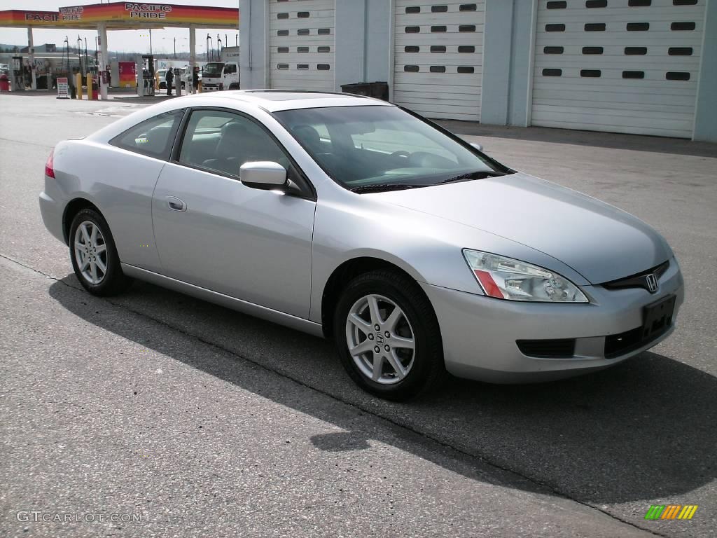 2003 Accord EX V6 Coupe - Satin Silver Metallic / Black photo #1