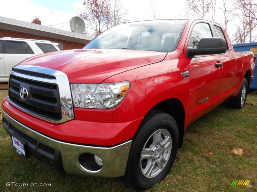 2012 Tundra SR5 Double Cab 4x4 - Radiant Red / Sand Beige photo #3