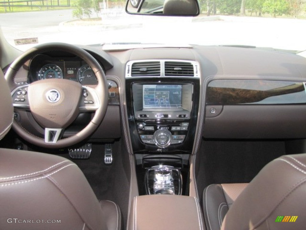 2013 Jaguar XK XK Coupe Portfolio Truffle/Poltrona Frau Leather Headlining Dashboard Photo #73725434