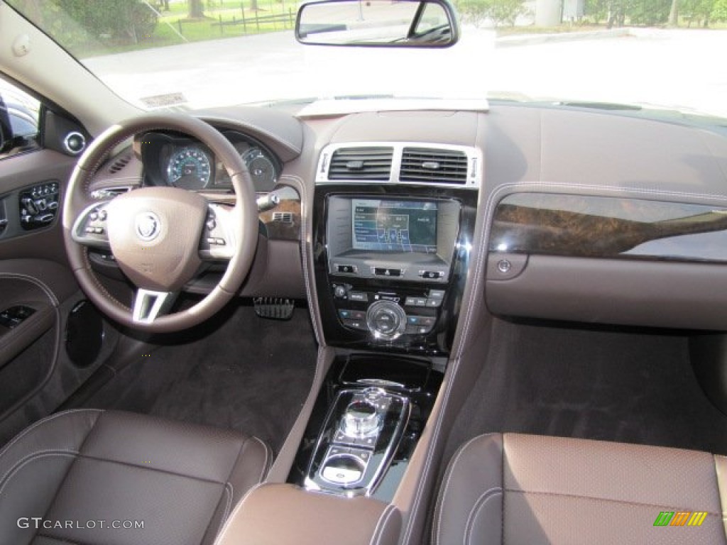 2013 Jaguar XK XK Coupe Portfolio Truffle/Poltrona Frau Leather Headlining Dashboard Photo #73725602