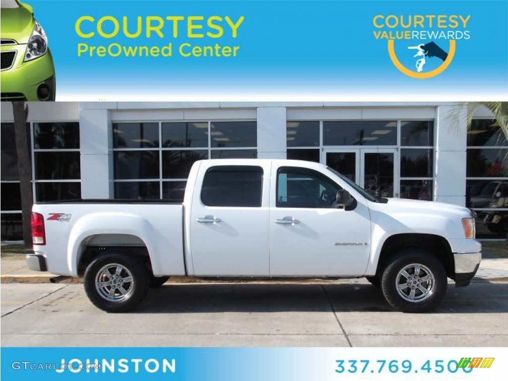 2008 Sierra 1500 SLE Crew Cab 4x4 - Summit White / Ebony photo #1