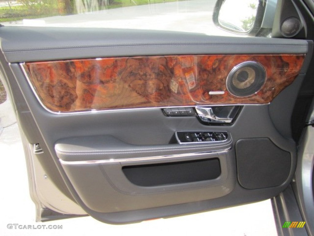 2012 Jaguar XJ XJL Supercharged Jet/Ivory Door Panel Photo #73726306
