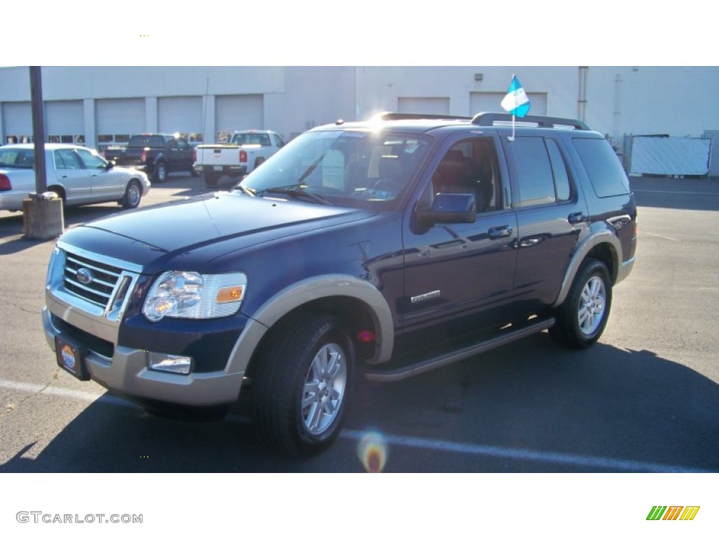 2008 Explorer Eddie Bauer 4x4 - Dark Blue Pearl Metallic / Black/Camel photo #1