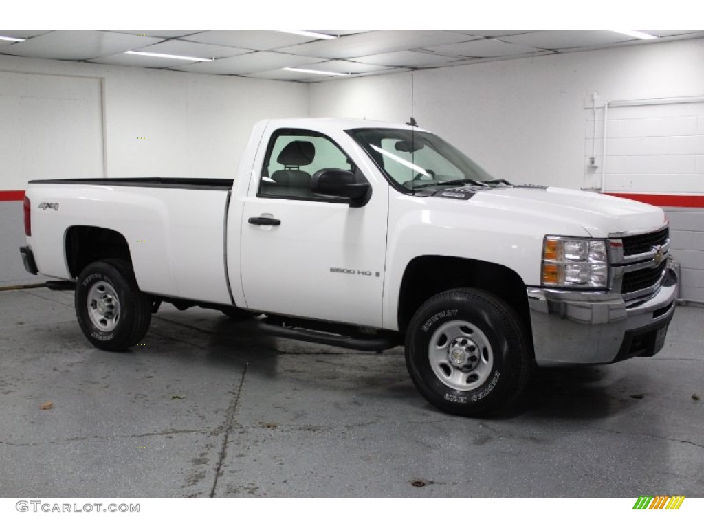2009 Silverado 2500HD Work Truck Regular Cab 4x4 - Summit White / Dark Titanium photo #1