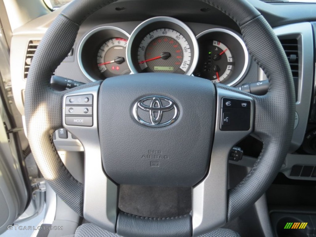 2013 Toyota Tacoma V6 TRD Sport Double Cab 4x4 Graphite Steering Wheel Photo #73732436