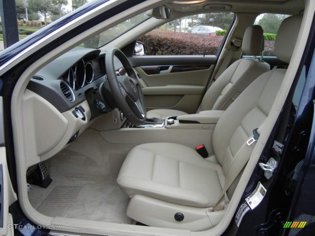 Almond Beige Interior 2012 Mercedes-Benz C 250 Sport Photo #73733603