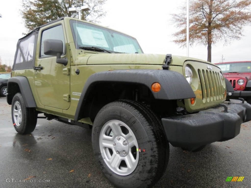 Commando Green 2013 Jeep Wrangler Sport 4x4 Exterior Photo #73734833