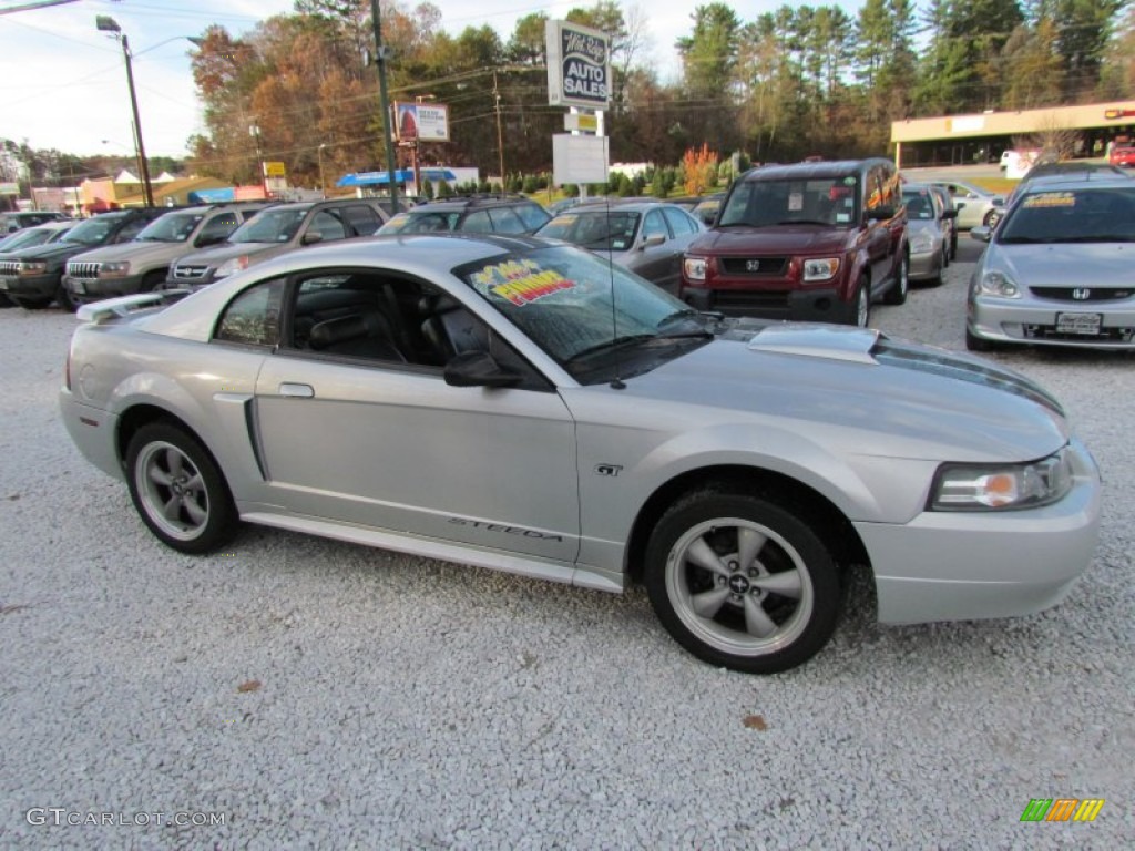 2001 Mustang GT Coupe - Silver Metallic / Dark Charcoal photo #2