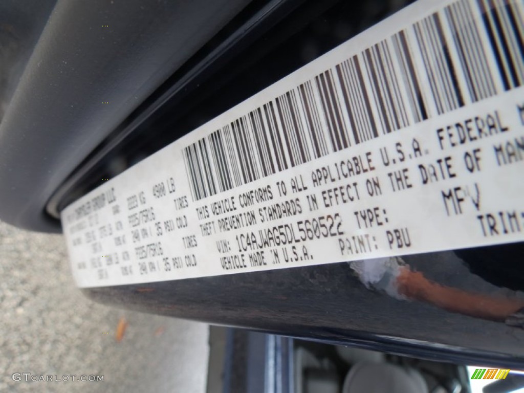 2013 Wrangler Color Code PBU for True Blue Pearl Photo #73735246